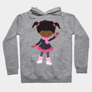 African American Girl, Ice Skating Girl, Cute Girl Hoodie